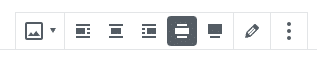Botões de alinhamento de largura e largura total em Gutenberg