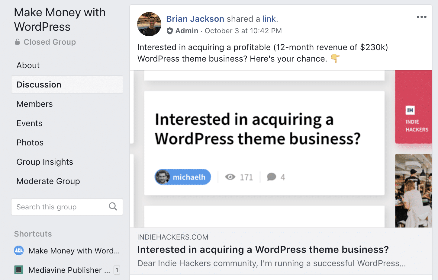 Empresa à venda no WordPress