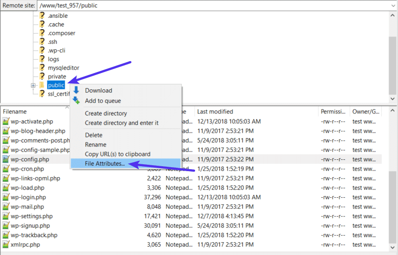 Edição em massa das permissões de arquivos no FileZilla