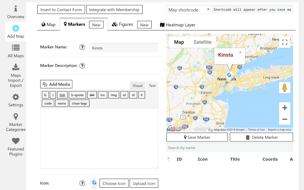 Interface do Google Maps Easy