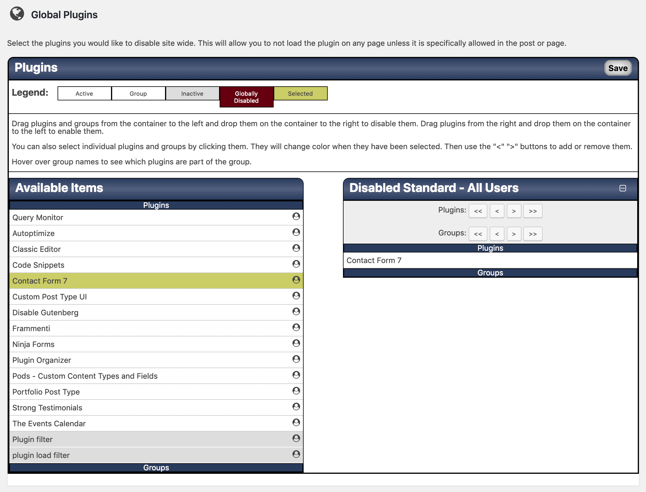 CF7 foi desabilitado globalmente