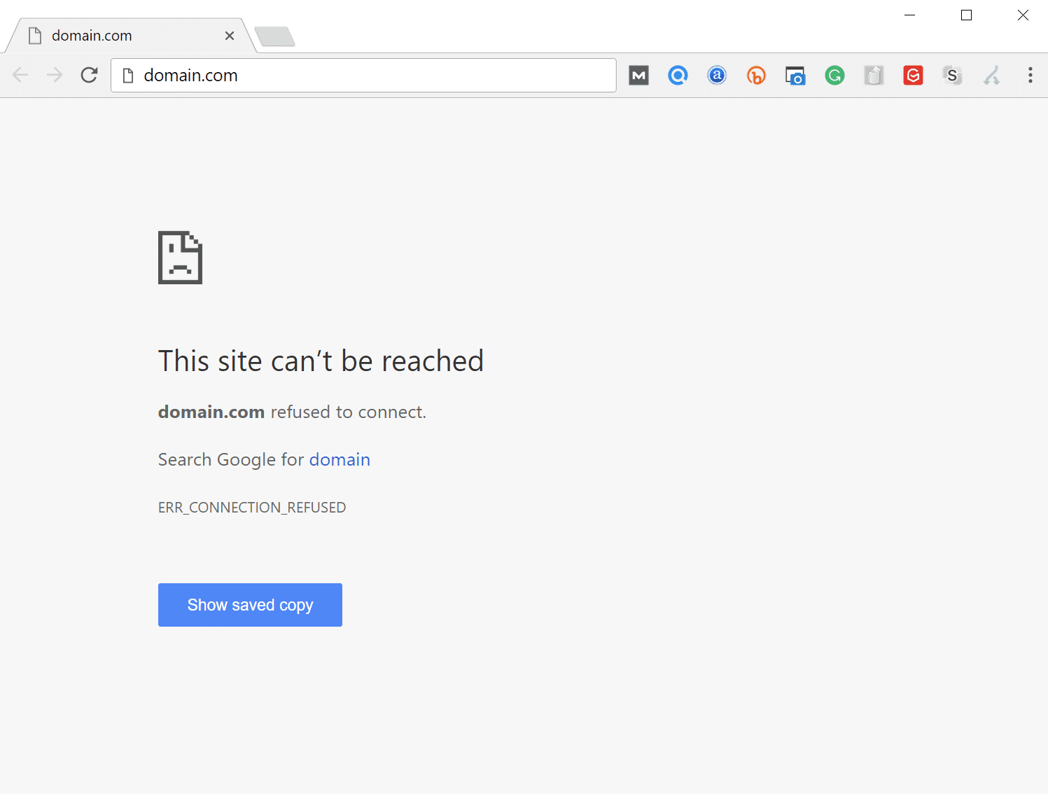 Erro ERR_CONNECTION_REFUSED no Google Chrome