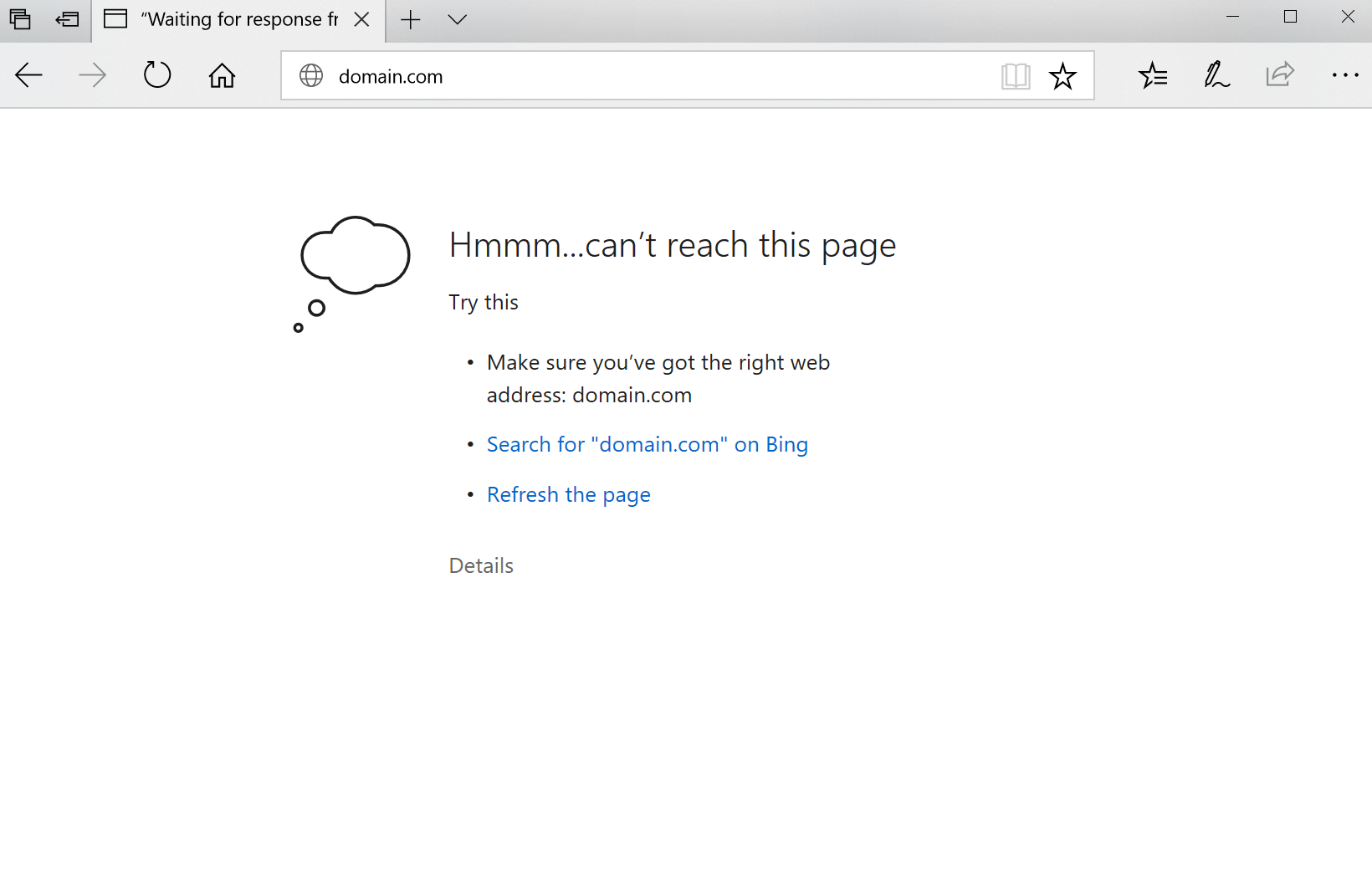 Erro ERR_CONNECTION_REFUSED no Microsoft Edge