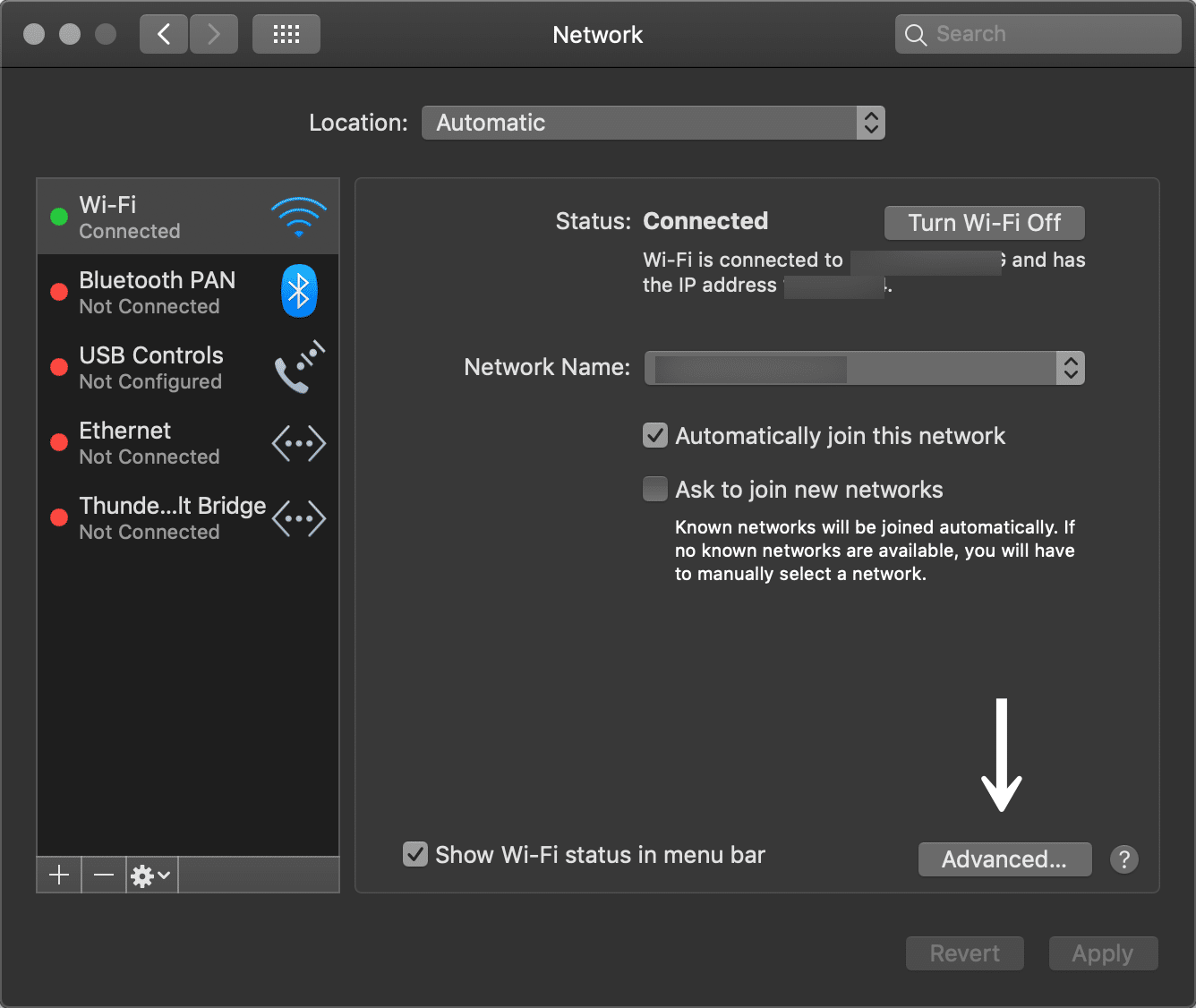 Rede avançada no Mac