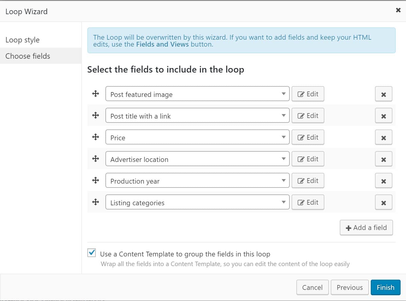 Configuração de filtros para os resultados da pesquisa