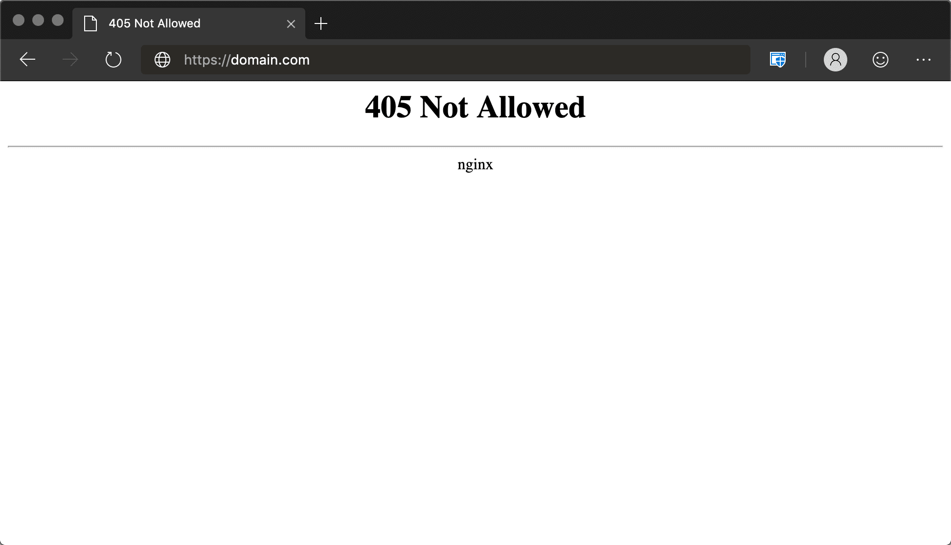 Erro 405 Não Permitido Nginx no Microsoft Edge