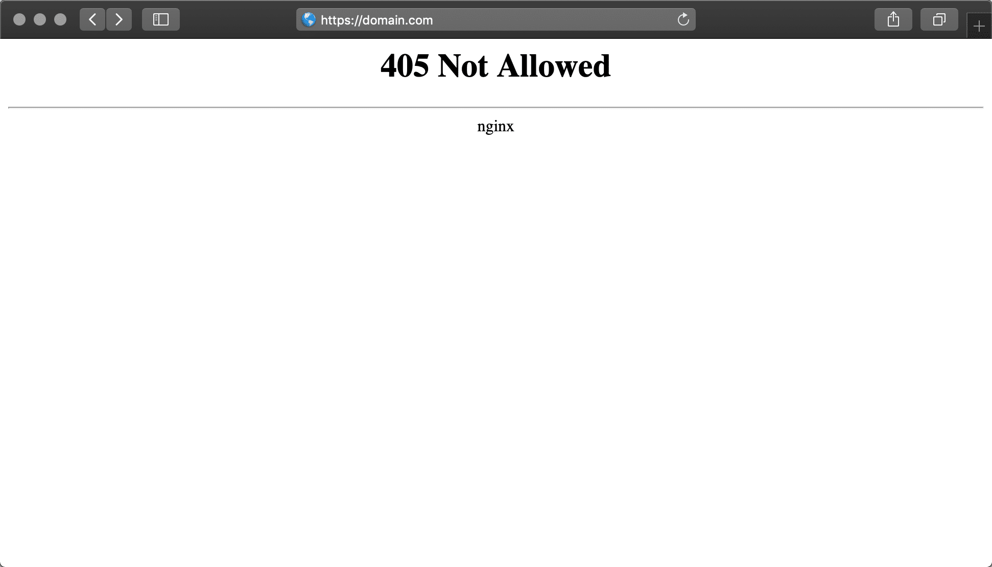 Erro 405 Não Permitido Nginx no Safari