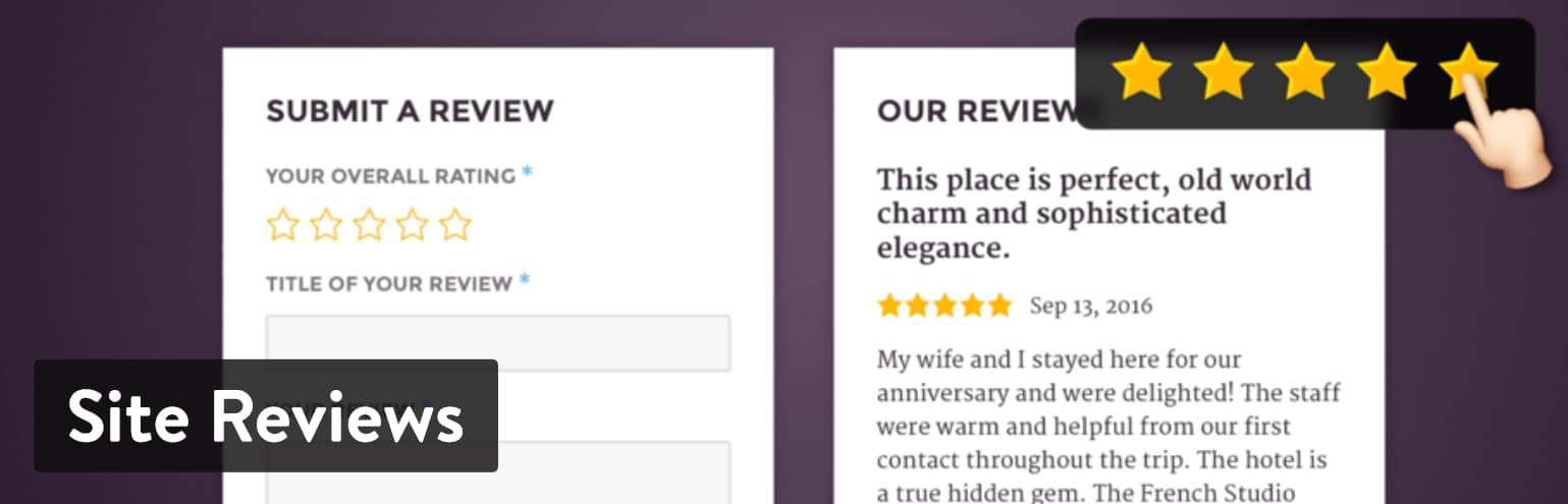 Melhores Plugins WordPress de Reviews: Site Reviews
