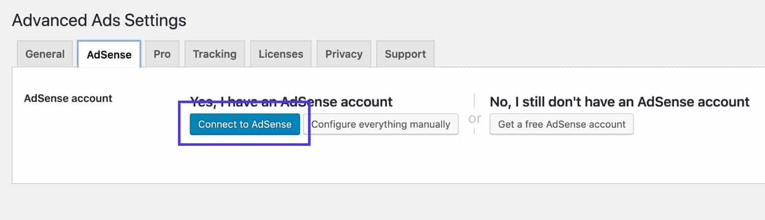 Anúncios Avançados - AdSense tab