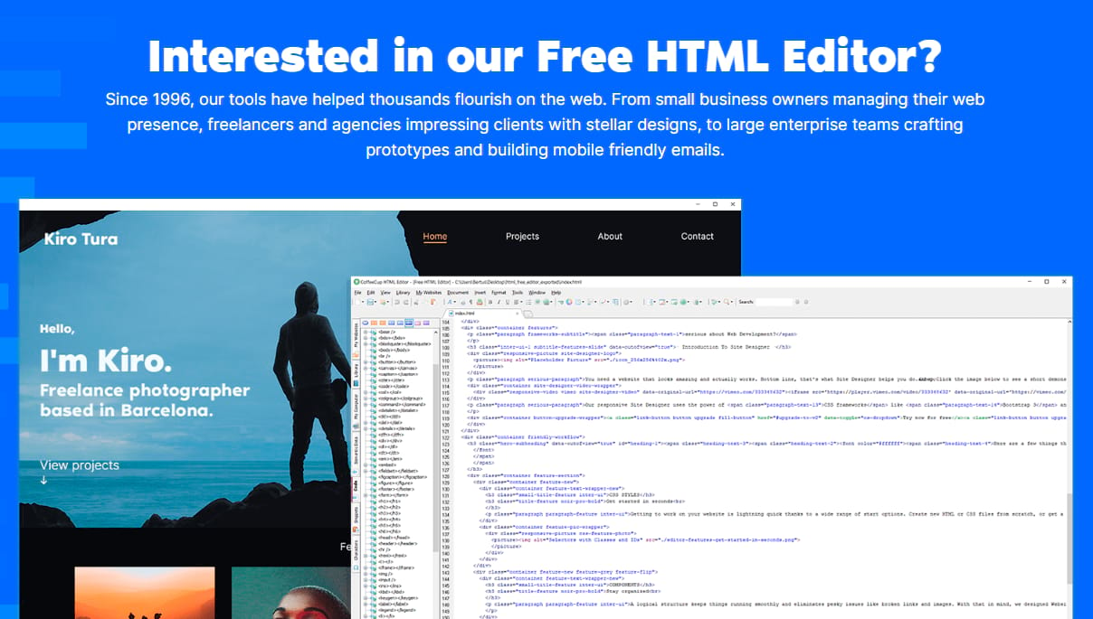 CoffeeCup Free HTML Editor