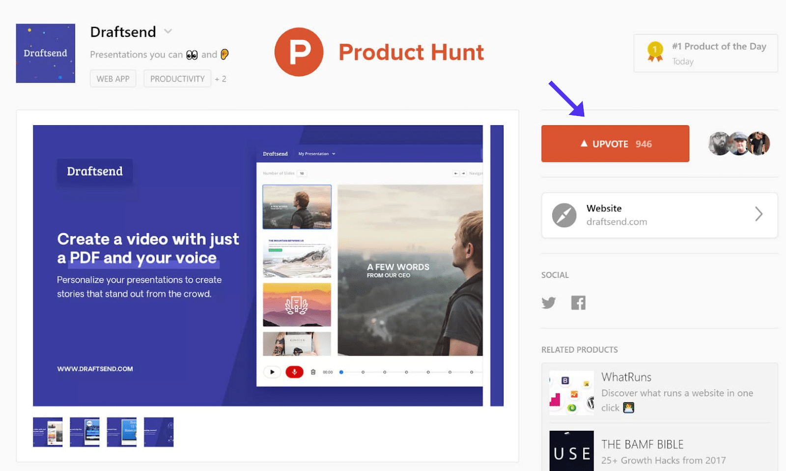 product hunt exemplo