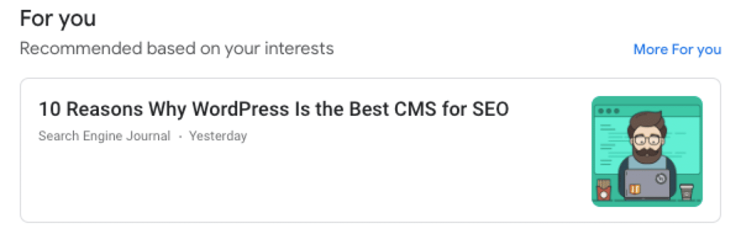 Um artigo recomeçou para mim no Google News (obviamente é sobre o WordPress).