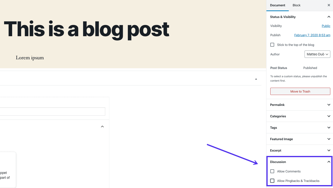 Como desativar comentários em um post do WordPress