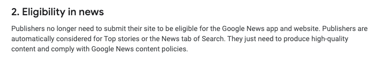 Políticas de conteúdo do Google News