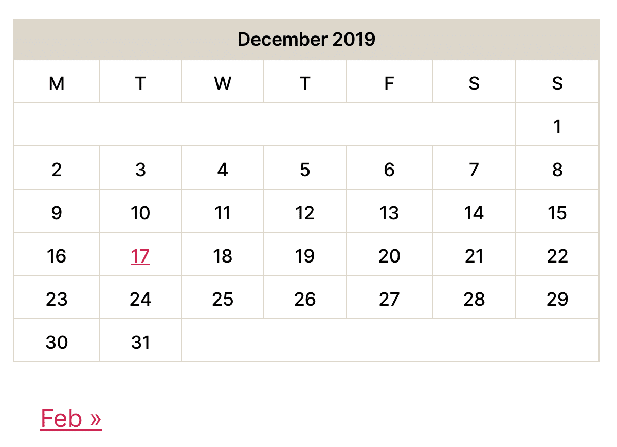 Novo widget de calendário