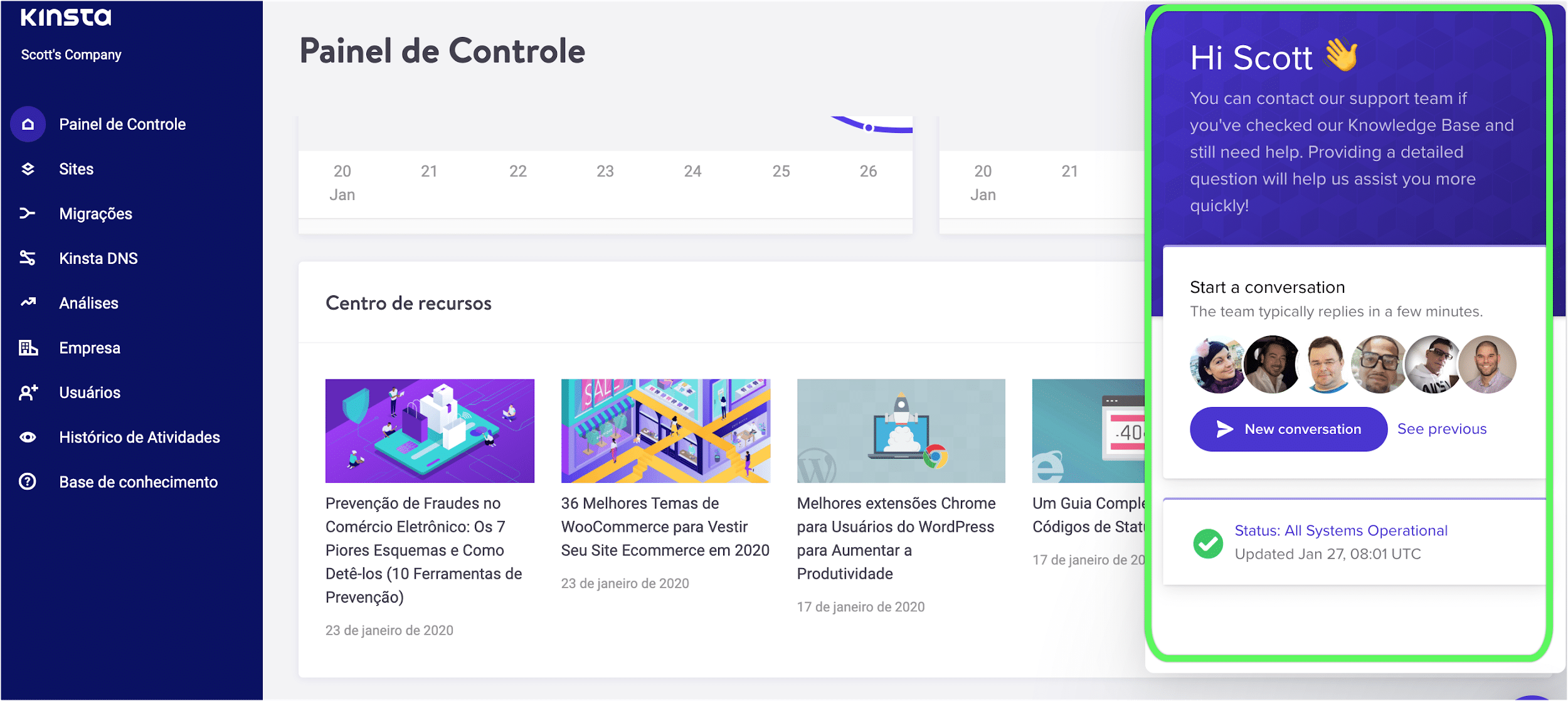 painel de controle