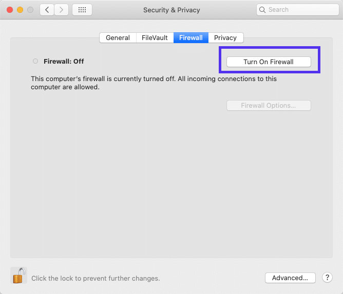 Aplicação de Firewall em macOS