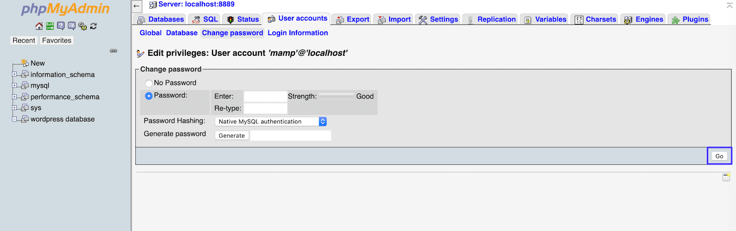 default mamp mysql password