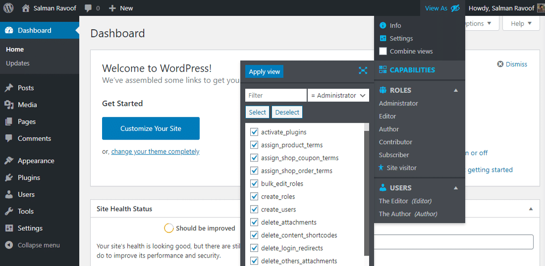 Custom capabilities related to the 'Stories' custom post type