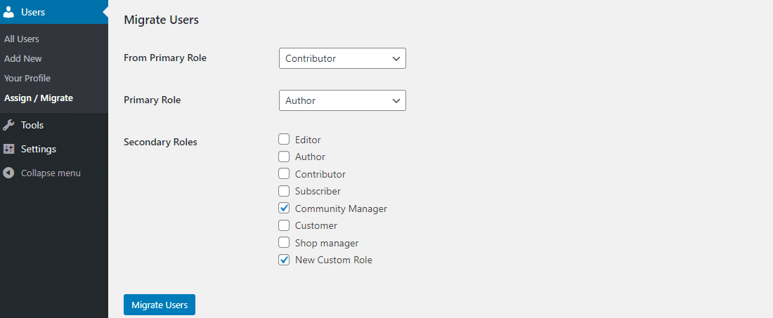 Migrate all users from one role to another