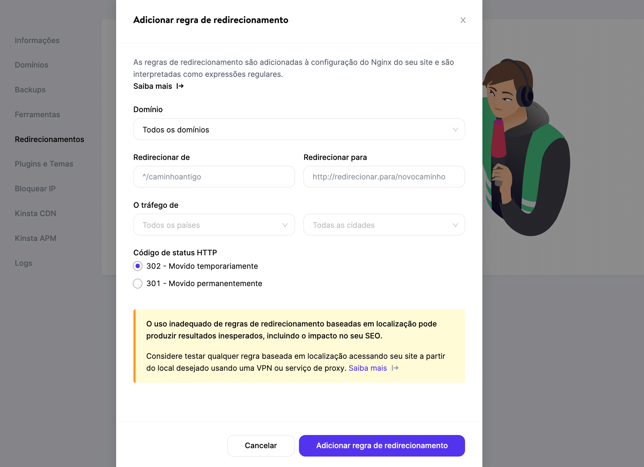 Você pode usar regex para personalizar seus redirecionamentos.