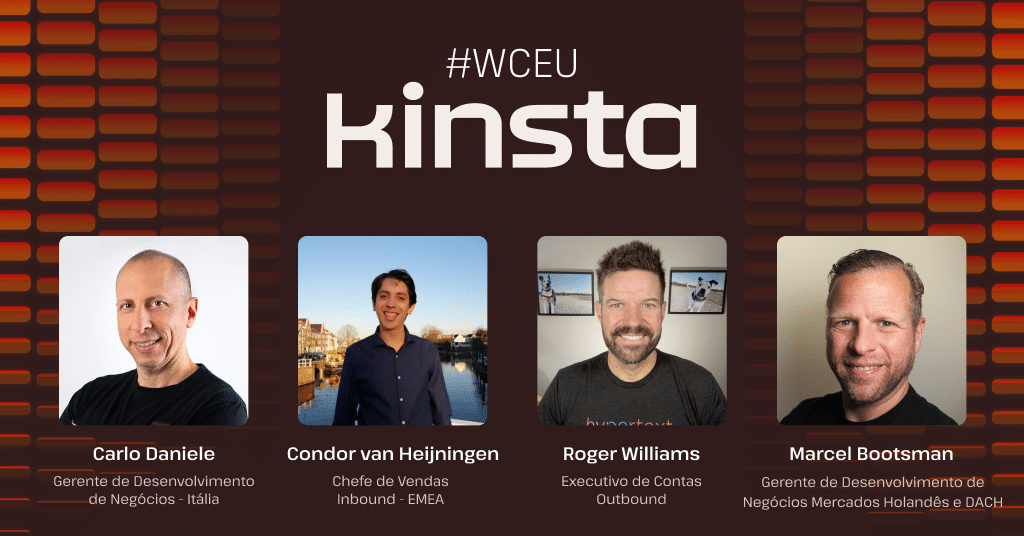 Fotos dos participantes da WCEU da Kinsta