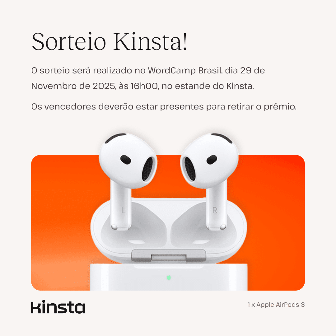 Sorteio da Kinsta