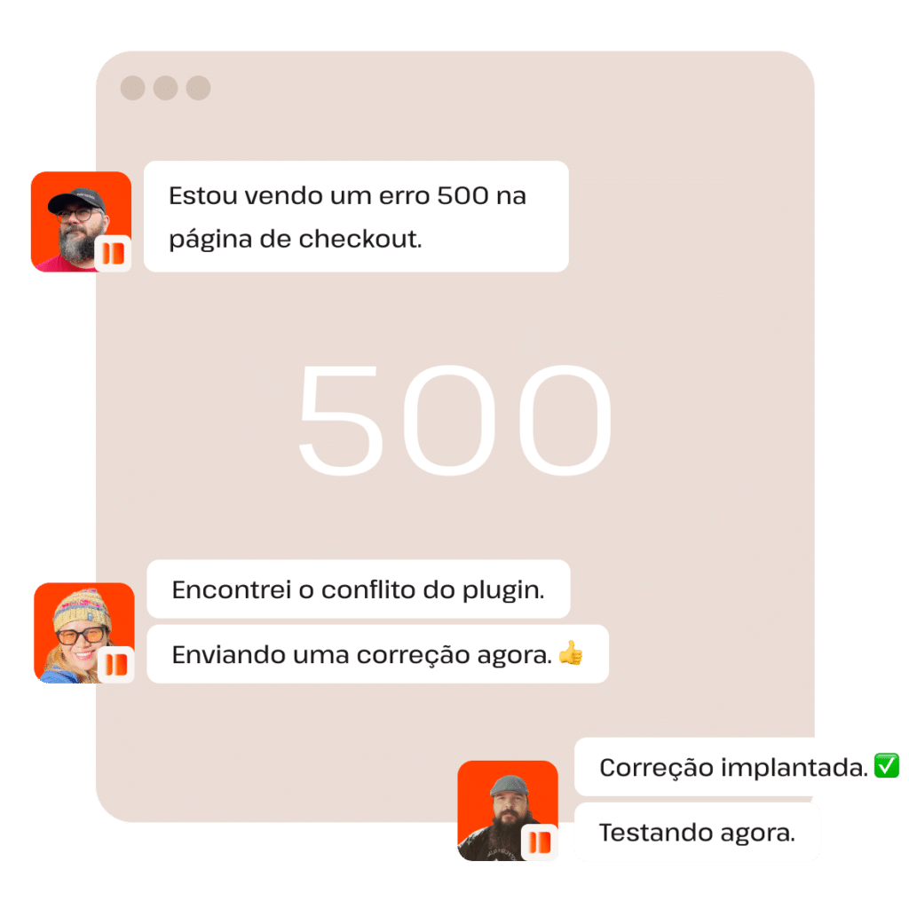 Conte com a ajuda do suporte da Kinsta para resolver seus problemas de forma colaborativa
