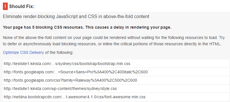 screenshot of pagespeed test med speed booster plugin