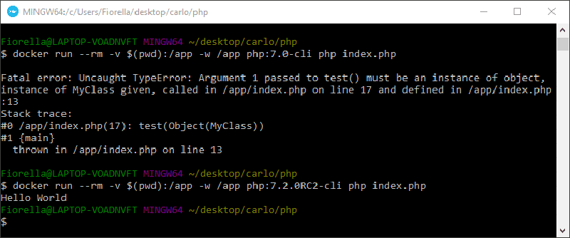 Testa typtips med PHP 7.0 och PHP 7.2 i Docker