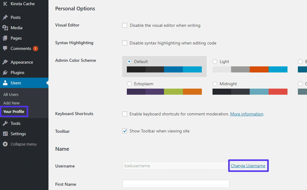 Insticksprogrammet lägger till detta nya alternativ