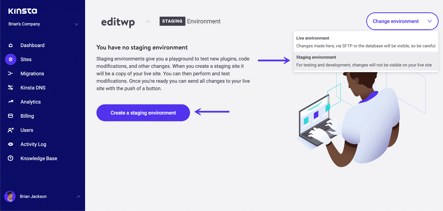 WordPress staging-miljö
