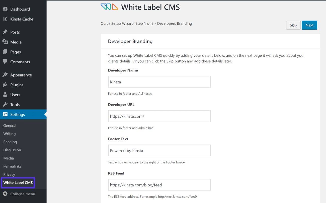 Installationsguiden för White Label CMS