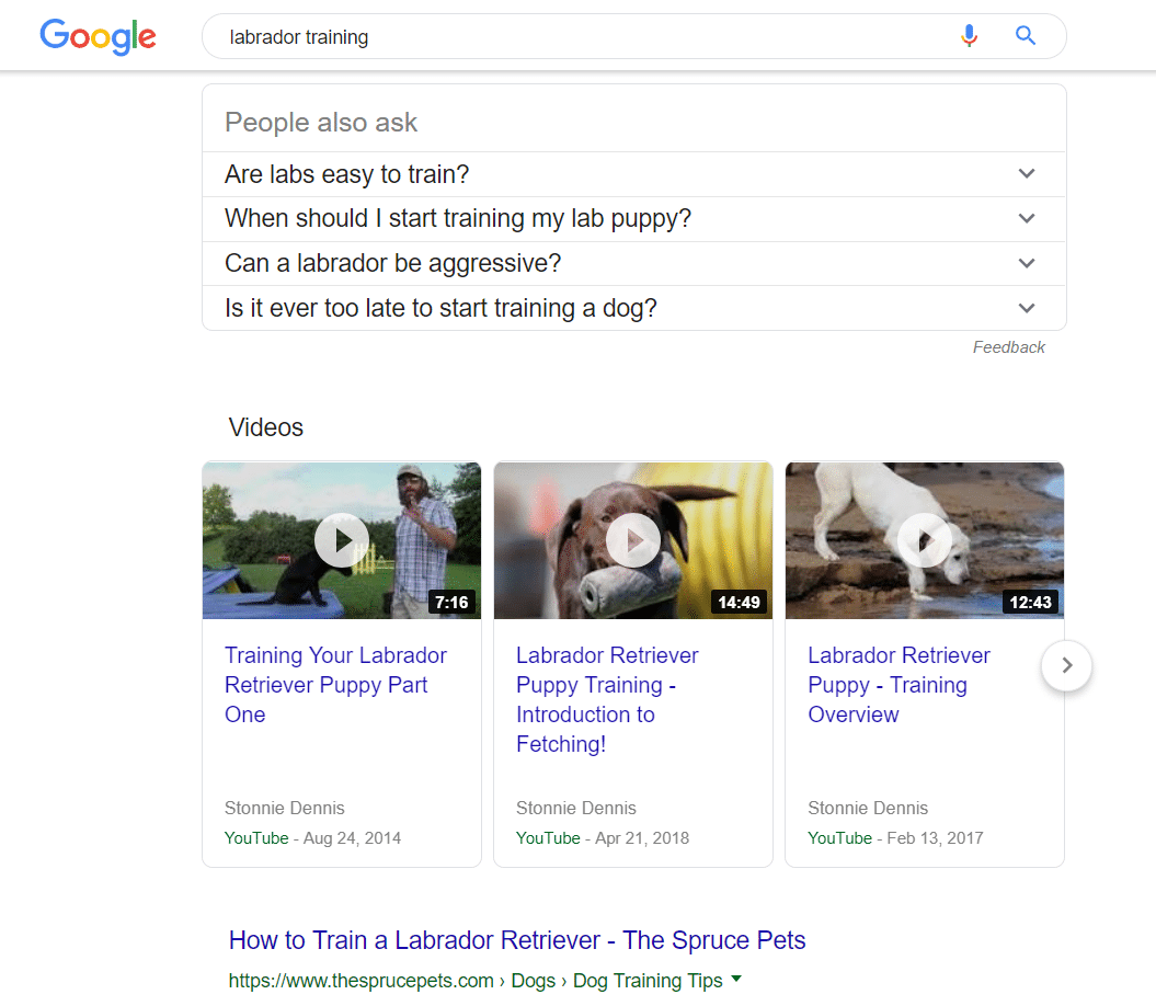 Videosökord i Google Sök