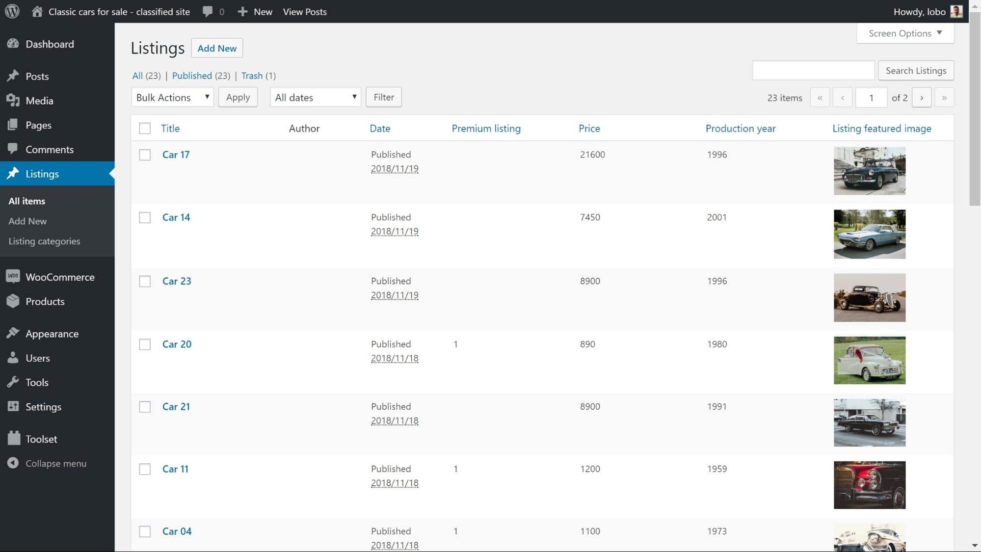 Anpassade inläggstyper i Toolset