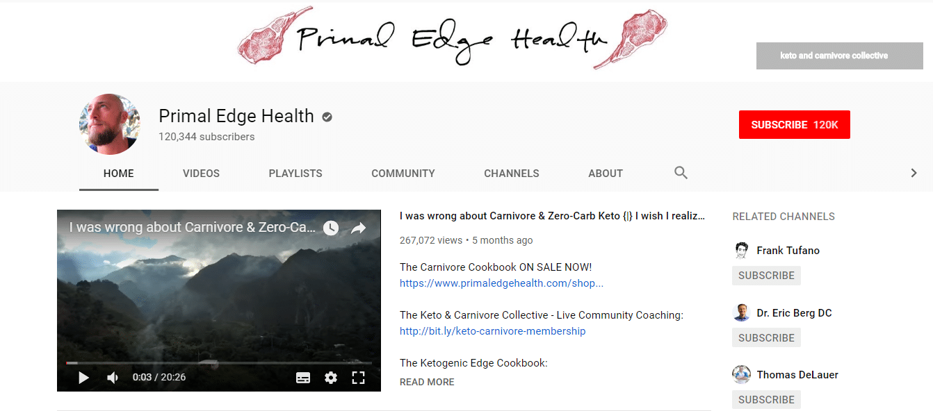 Kanalen Primal Hedge Health på YouTube