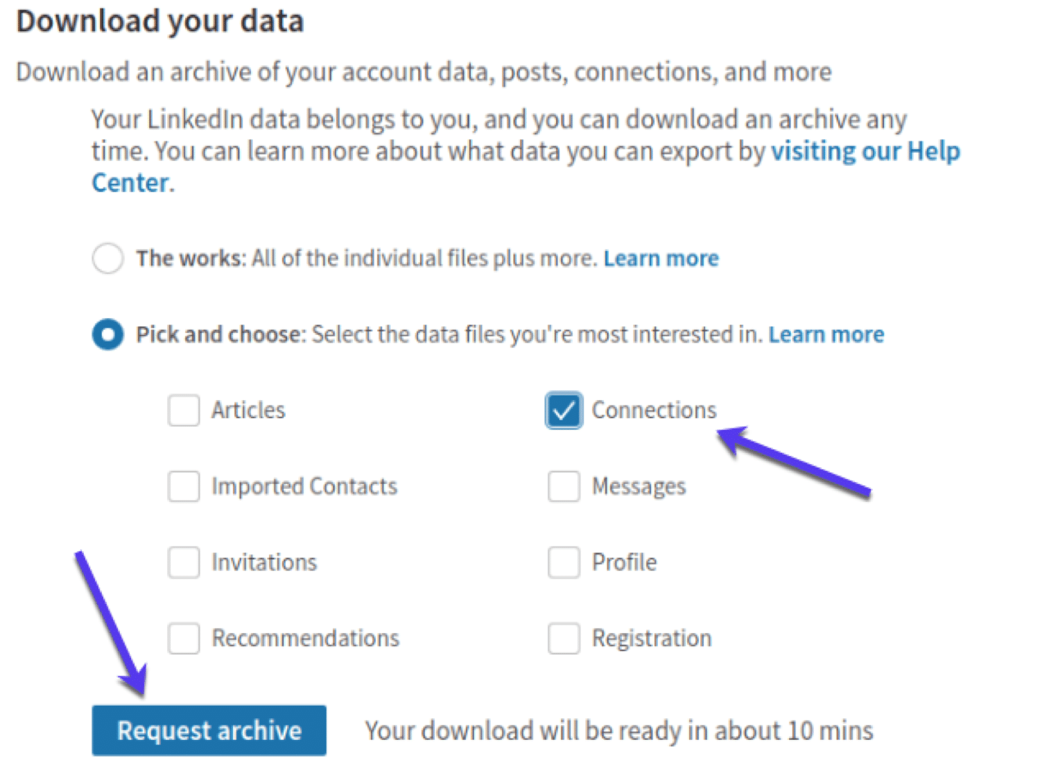 Kopiera LinkedIn-data för att få e-postadresser