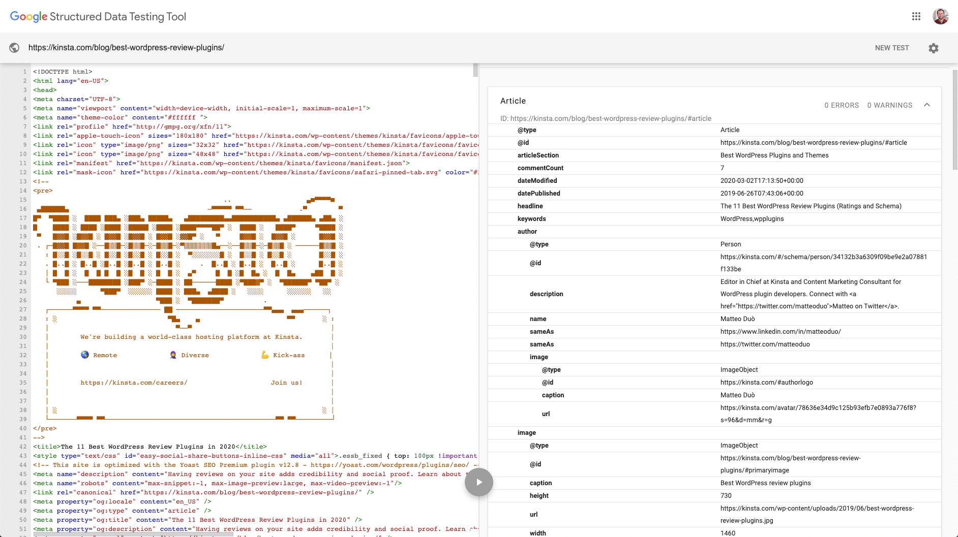 Googles structured data schema