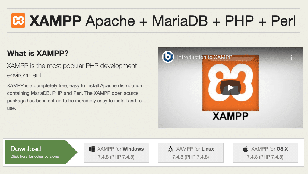 Apache Friend´s webbplats