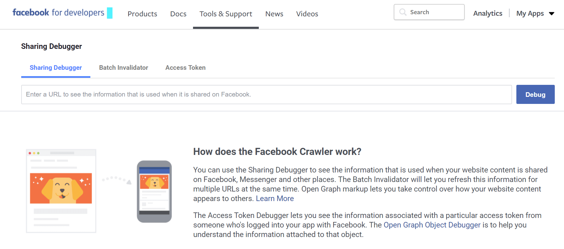 Facebook Debugger-verktyget