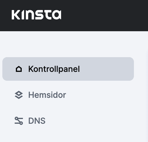 Renare vänster sidebar med toppmeny.