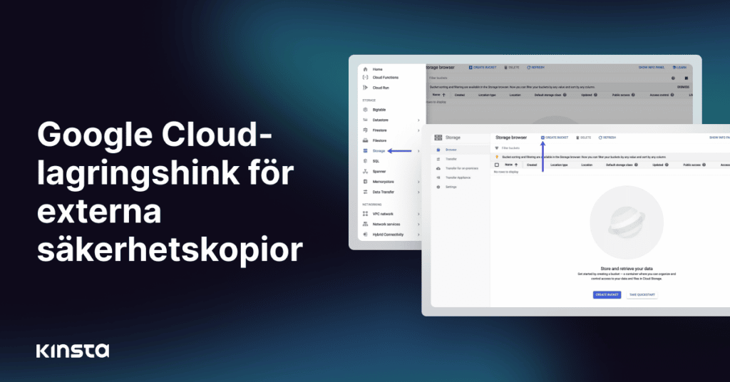 Så här konfigurerar du en Google Cloud Storage Bucket för externa säkerhetskopior