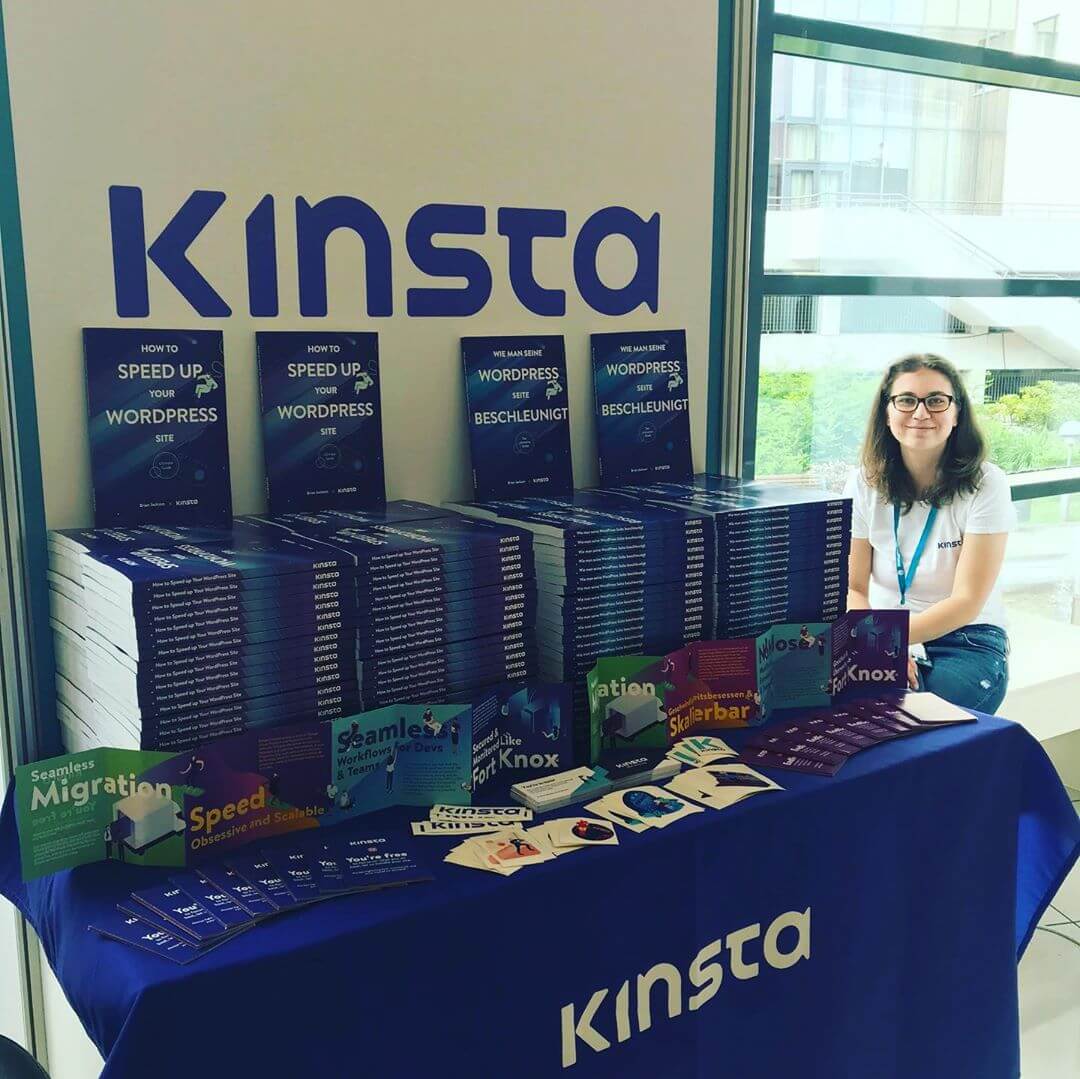 The Kinsta booth at WordCamp Europe