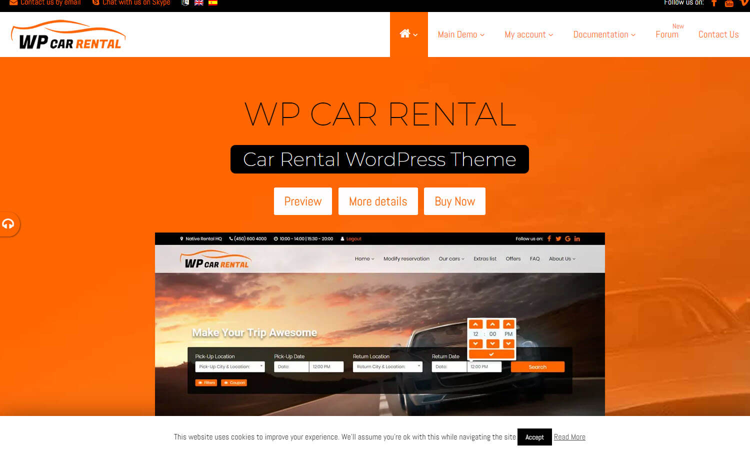 WP Car Rental screenshot