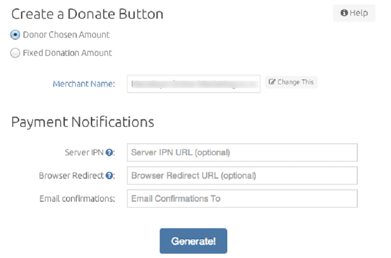 blockchain donate button