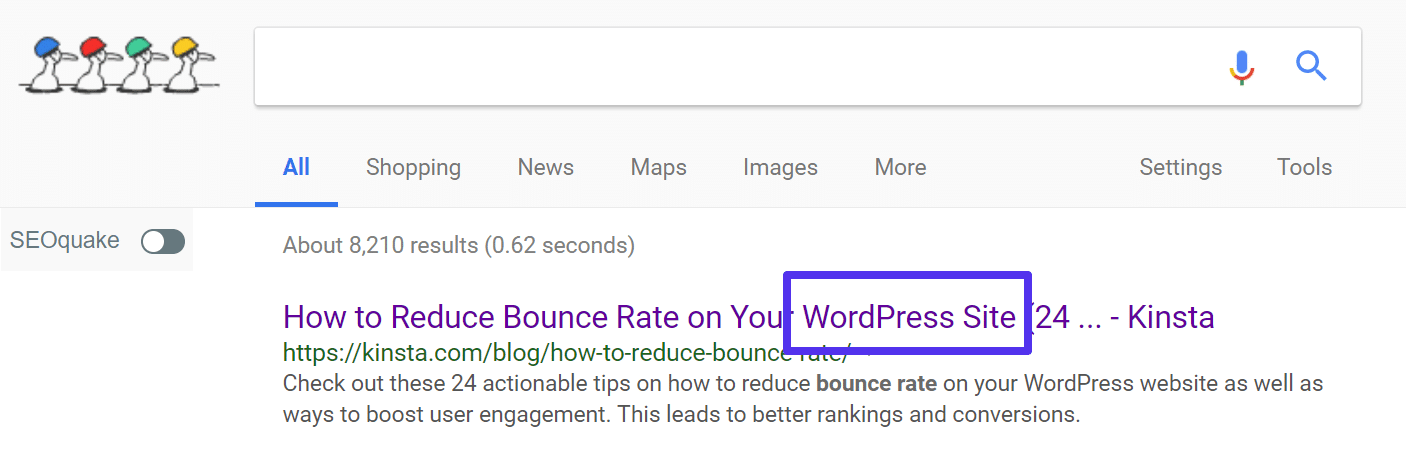 SEO title in SERPs