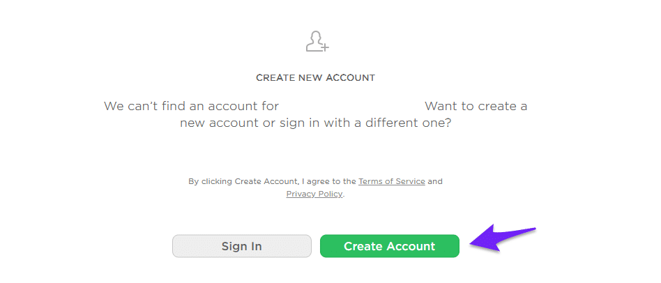Evernote "Create Account"