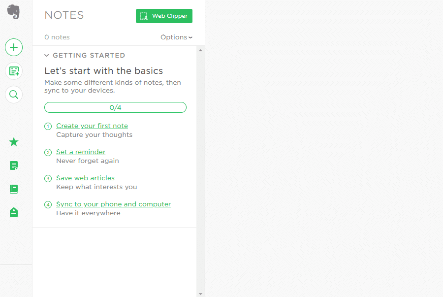 Evernote get started