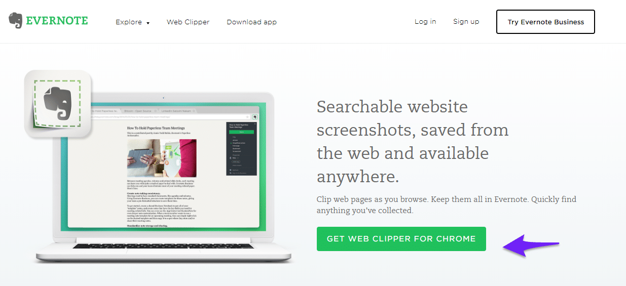 evernote web app chrome