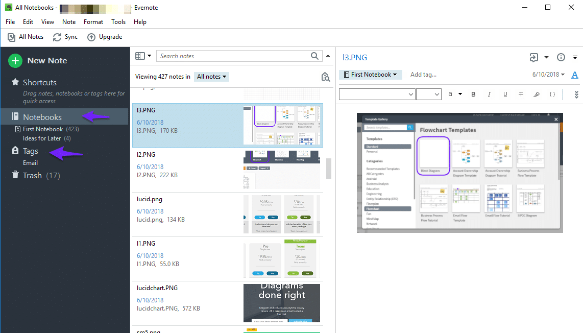 Organized Evernote